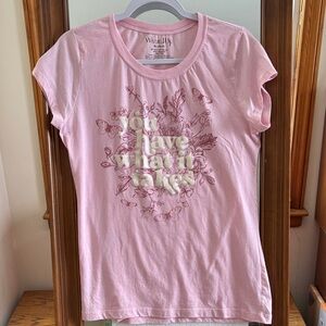 Wound Up women's Light Pink Graphic Tee XL (15-17)